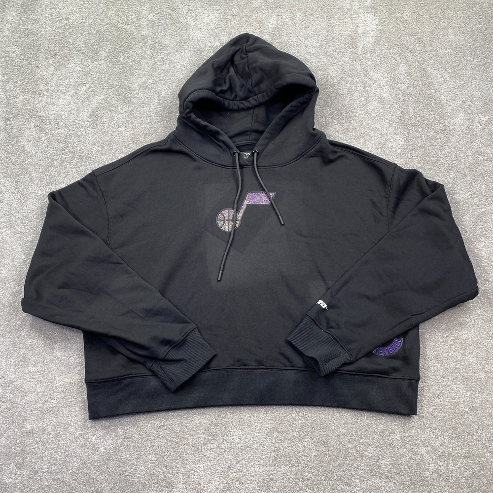 Utah Jazz Pro Standard Jewels NBA Cropped Pullover Hoodies Women's Size XL Black